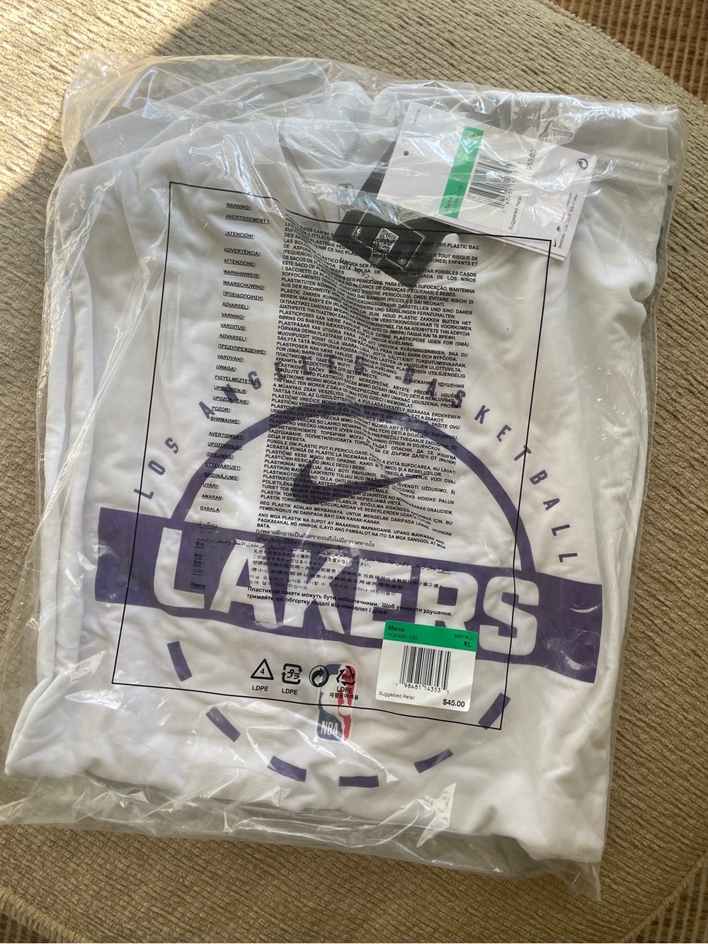 NBA Nike Lakers Tee Dri-Fit Never Worn